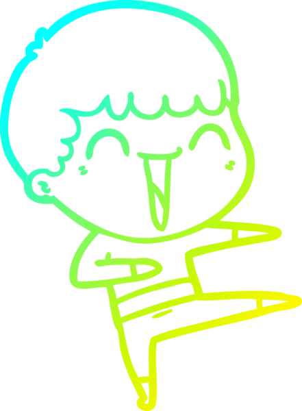 Bir insan tarafından çizilmiş mutlu bir adamın soğuk çizgi çizimi.