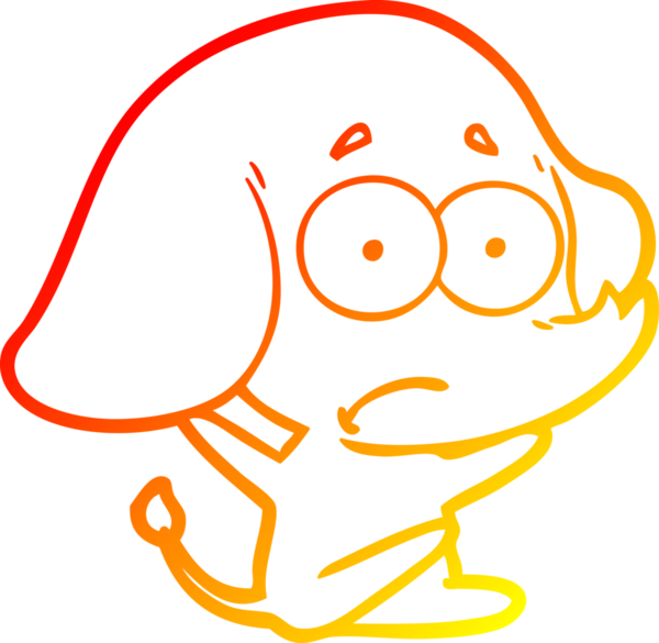 Bir insan tarafından çizilmiş, belirsiz bir filin sıcak çizgi çizimi.