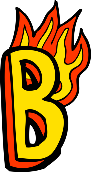 Bir insan tarafından çizilmiş yanan bir karikatür.