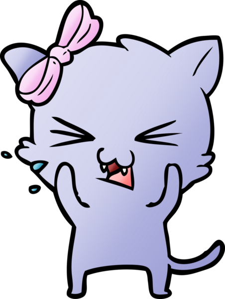 Bir insan tarafından çizilmiş çizgi film kedisi.