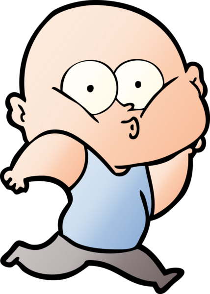 Bir insan tarafından çizilmiş kel bir adam.