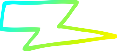 Bir insan tarafından çizilmiş bir karikatür yıldırımının soğuk gradyan çizimi