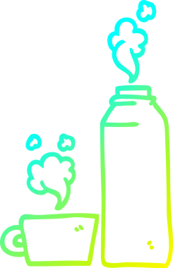 Bir insan tarafından çizilmiş sıcak içeceğin soğuk gradyan çizimi.