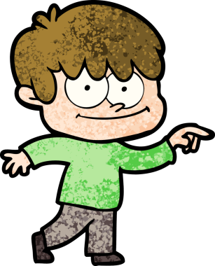 Bir insan tarafından çizilmiş mutlu çizgi film adamı.