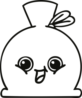 Bir insan tarafından çizilmiş çuval karikatürü.