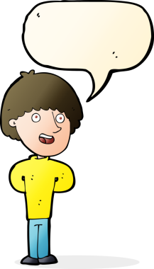 Bir insan tarafından çizilmiş konuşma balonlu mutlu adam çizgi filmi.