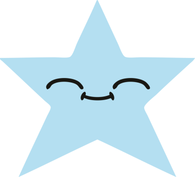 Bir insan tarafından çizilmiş yıldız balığının düz renkli retro karikatürü