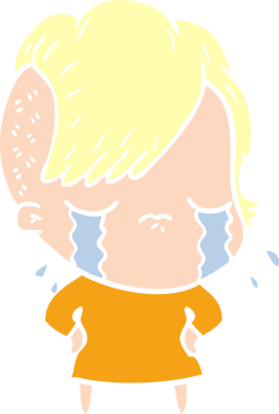 Bir insan tarafından çizilmiş düz renkli karikatür.