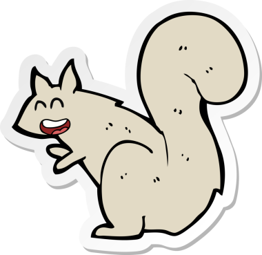 Bir insan tarafından çizilmiş bir sincap çıkartması.