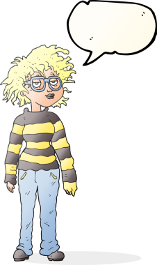 Bir insan tarafından çizilmiş serbest konuşma balonu çizilmiş inek kız.