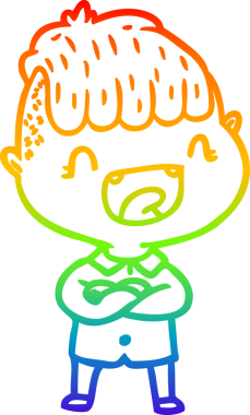 gökkuşağı gradyan çizimi bir çizgi film mutlu çocuk bir insan tarafından çizilmiş gülen