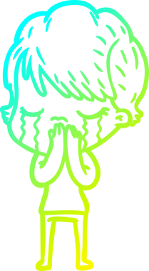 Bir insan tarafından çizilmiş ağlayan bir karikatür çizimi.