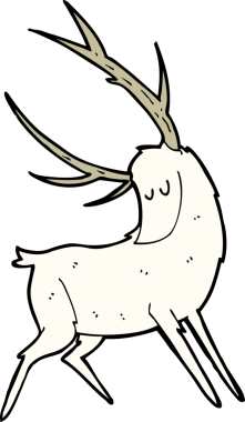 Bir insan tarafından çizilmiş beyaz bir geyik.