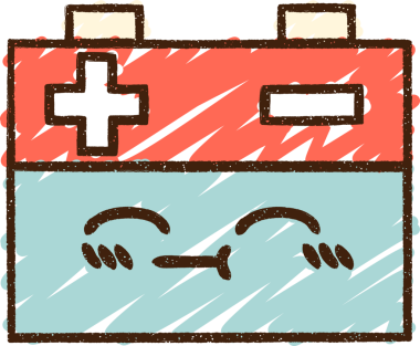 Bir insan tarafından çizilmiş pil tebeşiri.