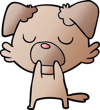 Bir insan tarafından çizilmiş çizgi film köpeği.