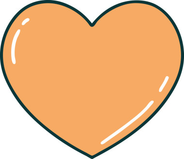 Bir insan tarafından çizilmiş bir kalbin ikonik dövme şekli