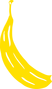 Bir insan tarafından çizilmiş karalama sarı muz