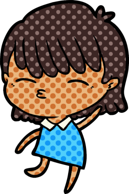 Bir insan tarafından çizilmiş karikatür kadın.