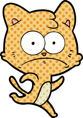 bir insan tarafından çizilmiş sinirli bir kedi.