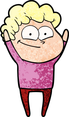 Bir insan tarafından çizilmiş mutlu bir adam.