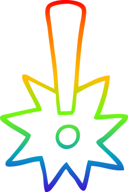 Bir insan tarafından çizilmiş bir çizgi film ünlem işaretinin çizimi.