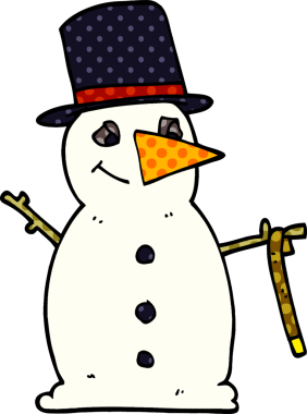 Bir insan tarafından çizilmiş kardan adam çizgi filmi.