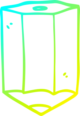 Bir insan tarafından çizilmiş karikatür renkli bir kalemin soğuk gradyan çizimi