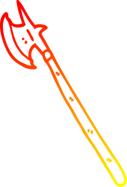 Bir insan tarafından çizilmiş bir karikatür ortaçağ silahının sıcak çizgi çizimi