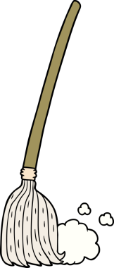 Bir insan tarafından çizilmiş süpürge süpürgesi.