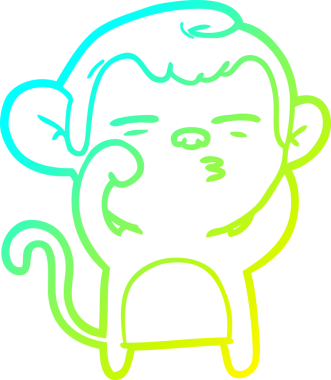 Bir insan tarafından çizilmiş şüpheli bir maymunun soğuk gradyan çizimi