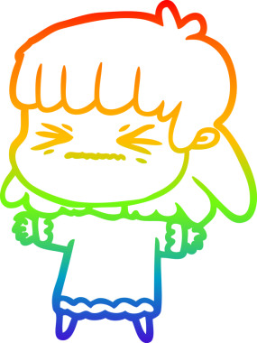 gökkuşağı gradyan çizimi bir insan tarafından çizilmiş bir karikatür kadın