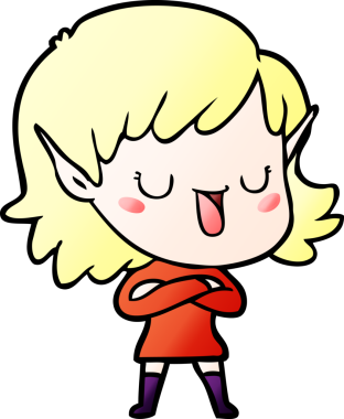 Bir insan tarafından çizilmiş bir elf kızı.