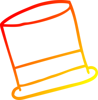 Bir insan tarafından çizilmiş çizgi film şapkasının sıcak çizgi çizimi