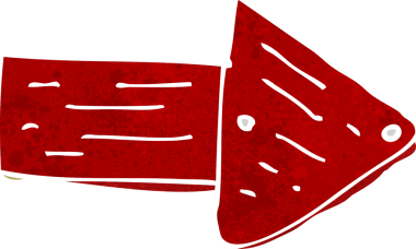 bir insan tarafından çizilmiş ok sembolü.