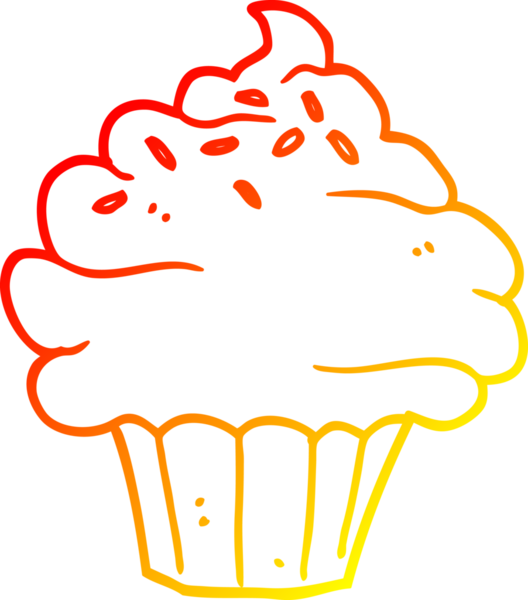 Bir insanın çizdiği çizgi film kekinin sıcak gradyan çizgisi.