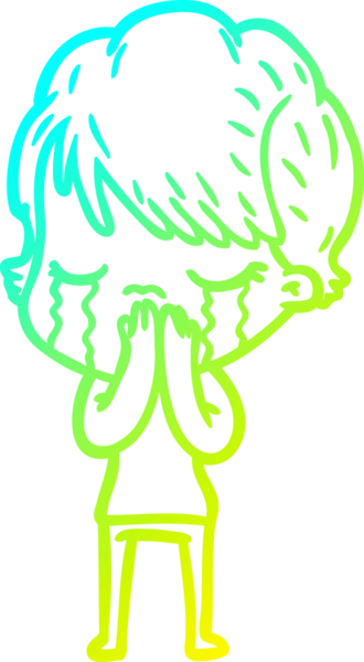 Bir insan tarafından çizilmiş ağlayan bir karikatür çizimi.