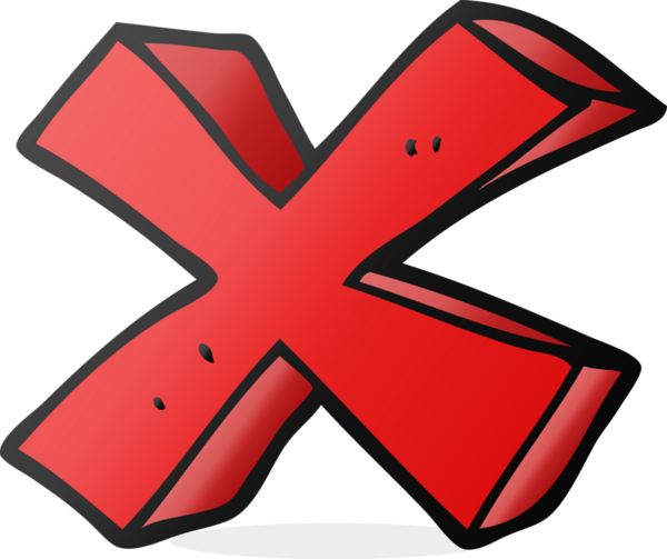 Bir insan tarafından çizilmiş serbest çizim negatif x sembolü