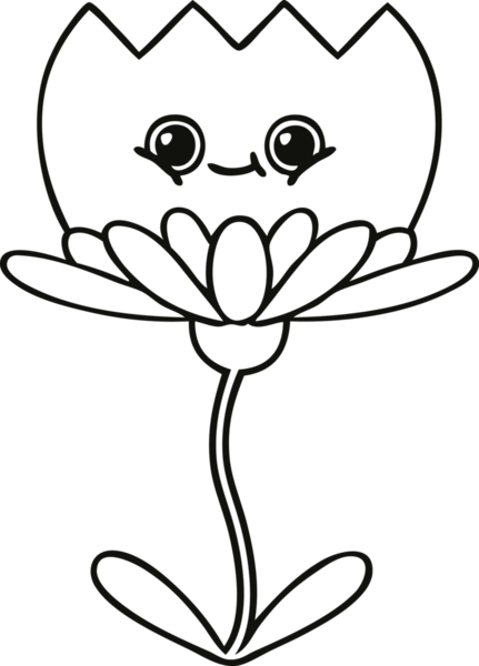 Bir insan tarafından çizilmiş bir çiçeğin çizgi çizimi