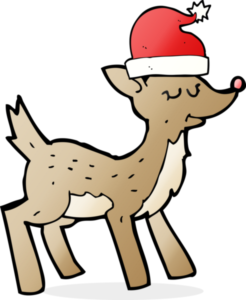 Bir insan tarafından çizilmiş şirin bir Noel geyiği.