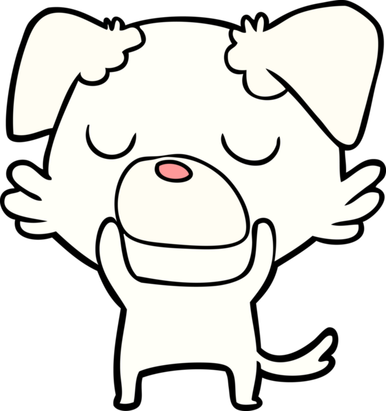 Bir insan tarafından çizilmiş çizgi film köpeği.