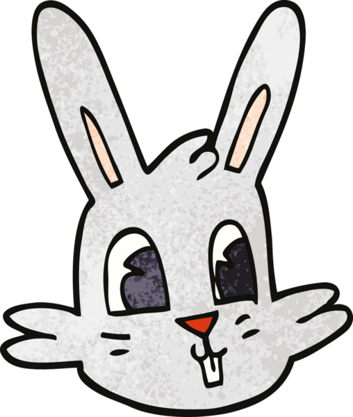 Bir insan tarafından çizilmiş karalama tavşan yüzü.