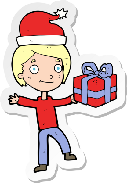 Bir insan tarafından çizilmiş bir karikatür çocuğunun çıkartması.