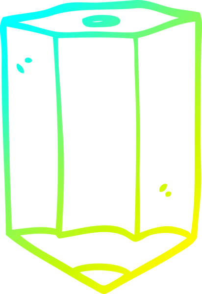 Bir insan tarafından çizilmiş karikatür renkli bir kalemin soğuk gradyan çizimi