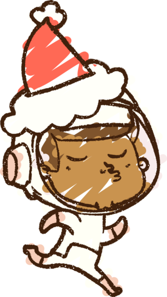 Bir insan tarafından çizilmiş Noel Astronot Tebeşiri