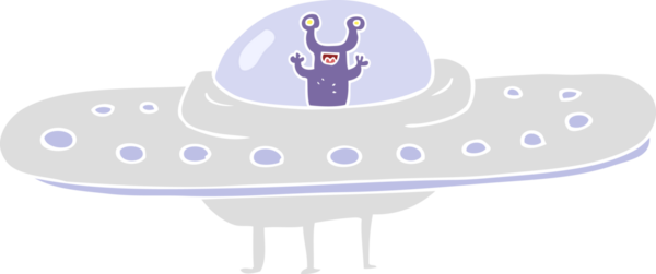 Bir insan tarafından çizilen uçan dairenin düz renk çizimi