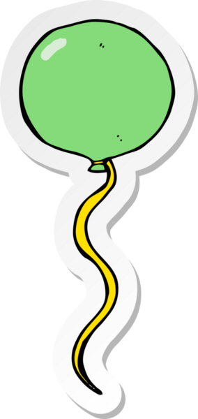 Bir insan tarafından çizilmiş karikatür parti balonu çıkartması.