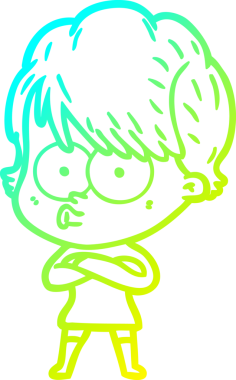 Bir insan tarafından çizilmiş bir karikatür kadın çizimi.