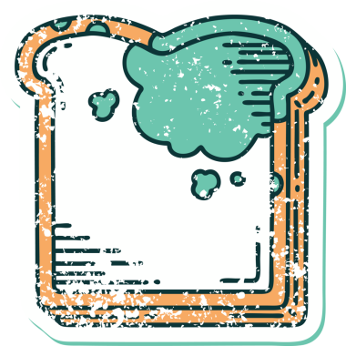 Bir insan tarafından çizilmiş küflü bir ekmeğin sembolik dövmeli görüntüsü