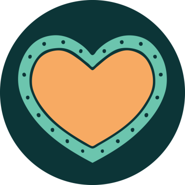 Bir insan tarafından çizilmiş bir kalbin ikonik dövme şekli