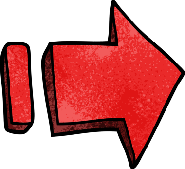 Bir insan tarafından çizilmiş karalama işaretli ok